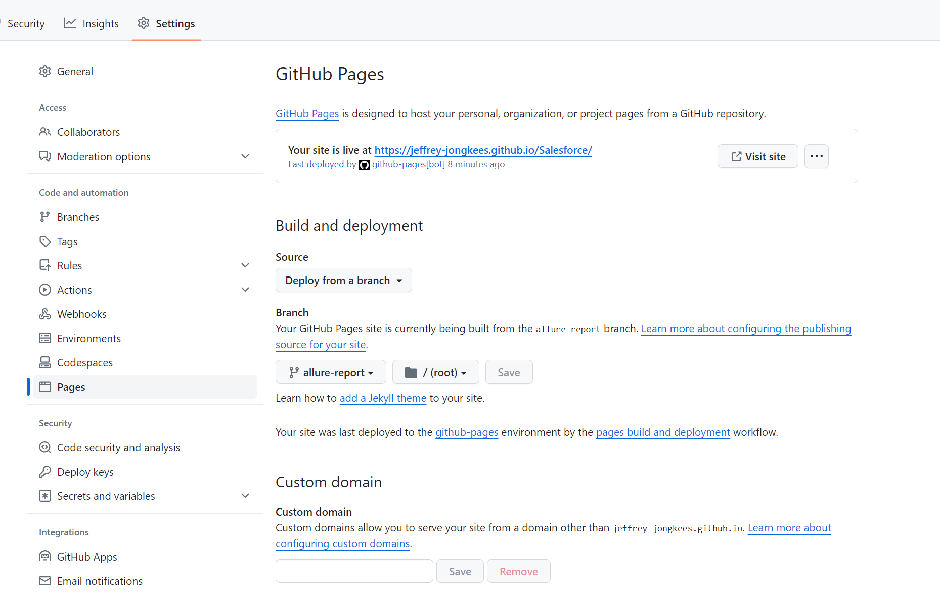 setup allureport github pages learn automated testing
