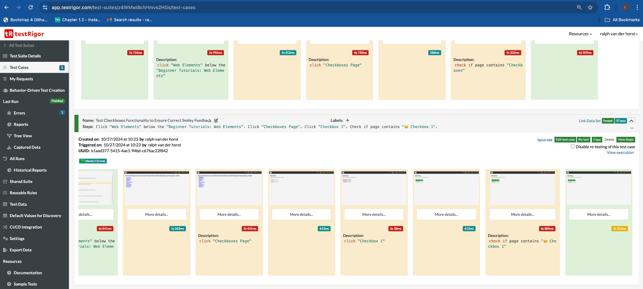 Step 3 - edit testrigor testcase based on english language